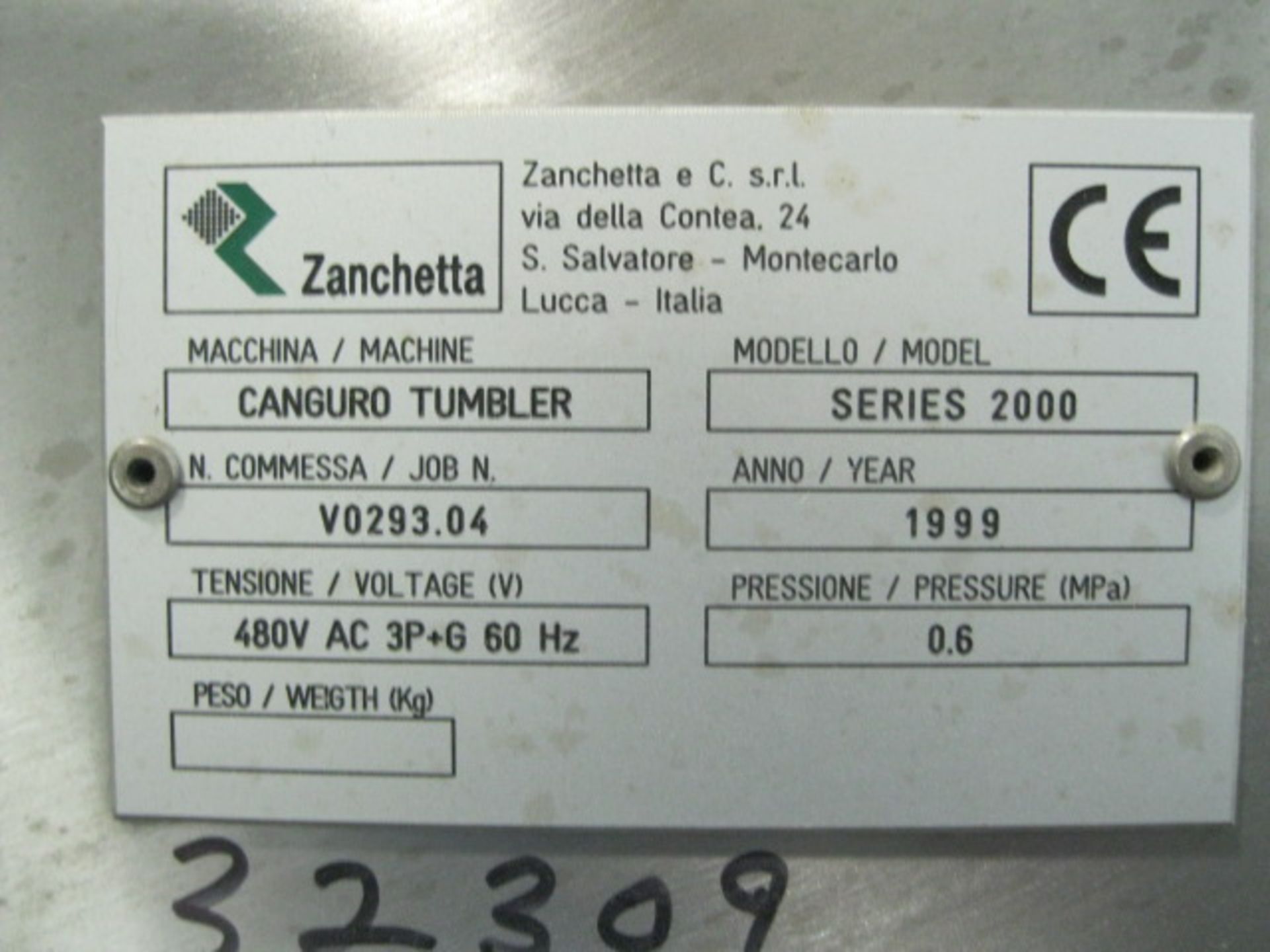 Zanchetta (IMA) Bin Blender, Model CANGURO TUMBLER, Model 500 FS, Series 2000, stainless steel. Bin - Image 9 of 20