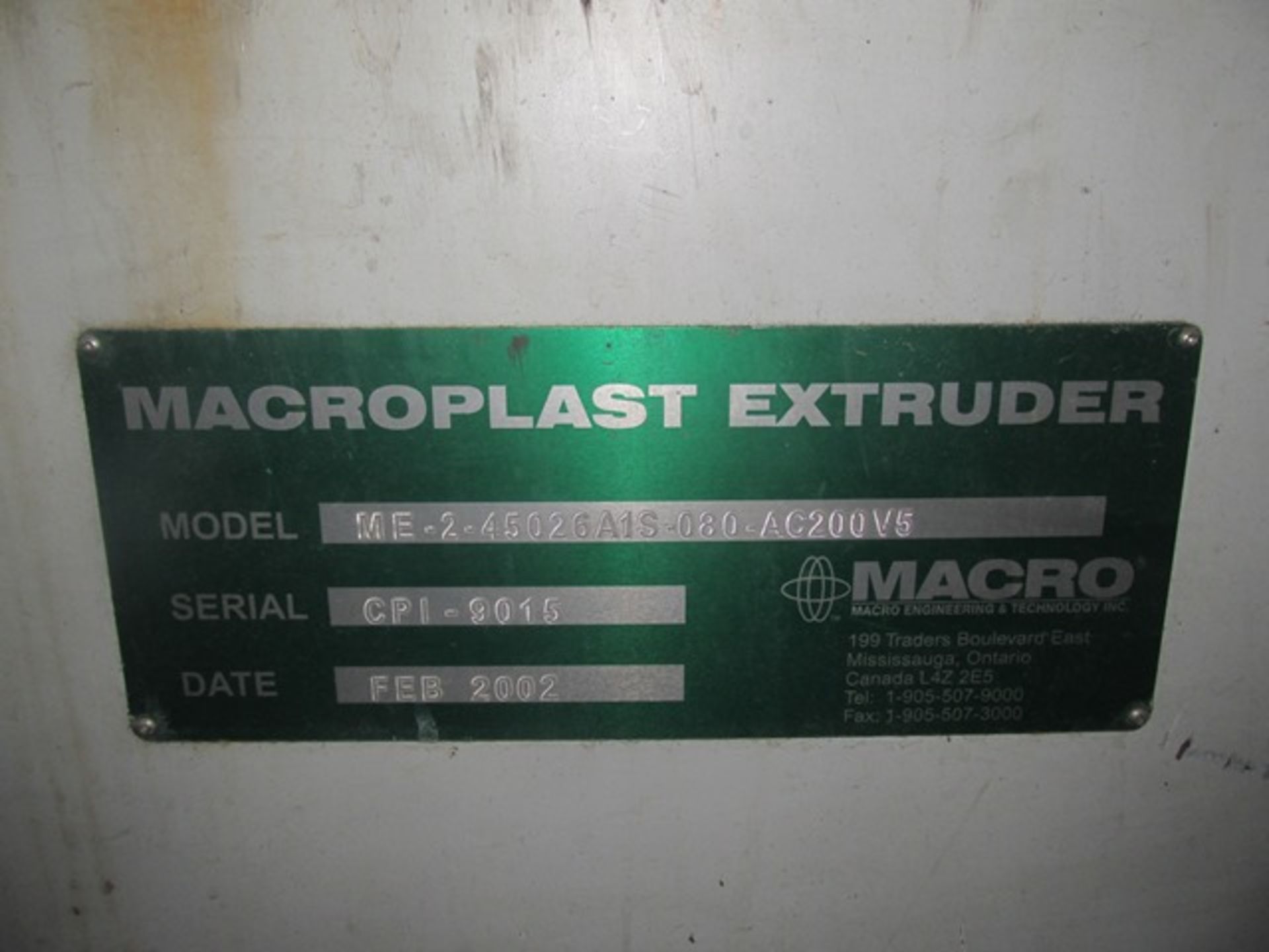 Macroplast Extrusion Tecnology 3" extruder, model ME-2-45026A1S-080-AC200V5, 36:1 L/D, electrically - Image 13 of 14