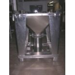 Tote Systems Tote Bin, 9 Cubic Feet, Stainless Steel. 42" x 36" x 27" deep cone bottom, (1) 22", (