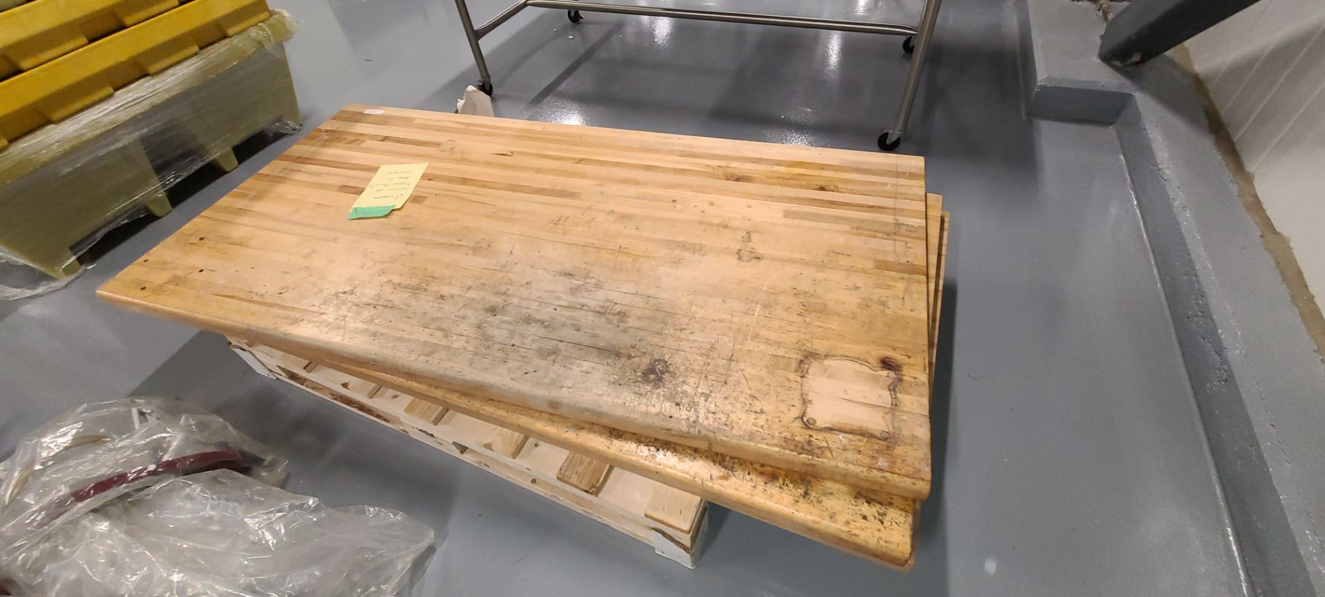 3-Butcher Block Style Wood Table Tops - Image 3 of 3