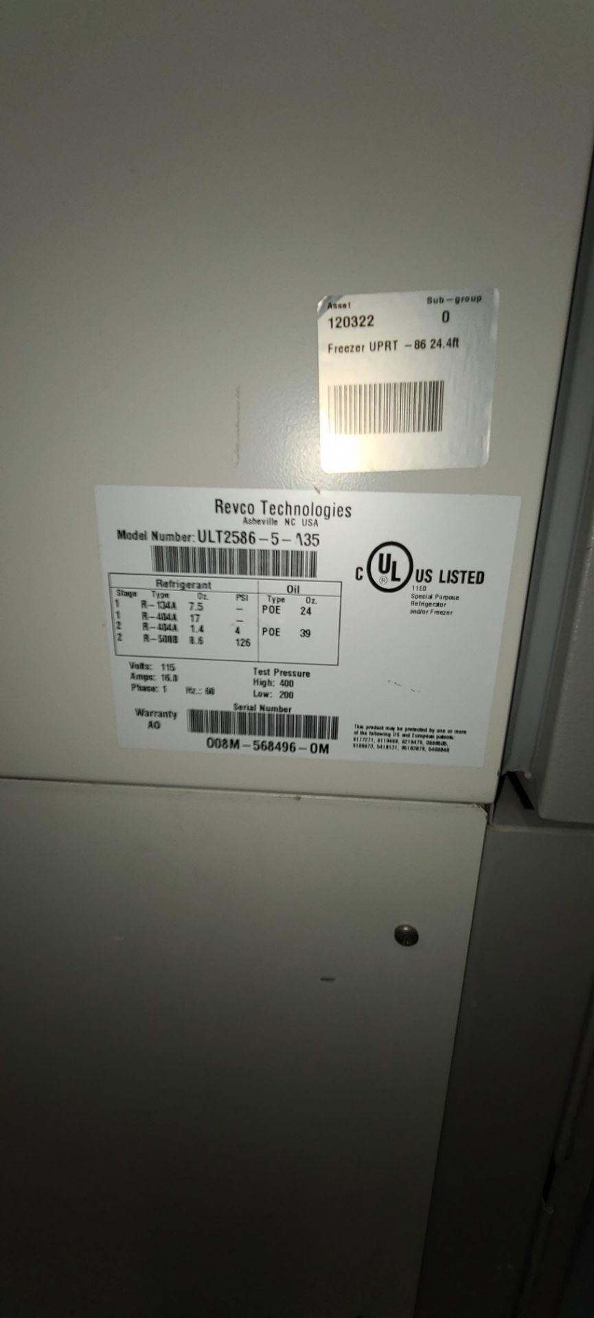 Revco Ultra Low Temperature Freezer - Image 11 of 15