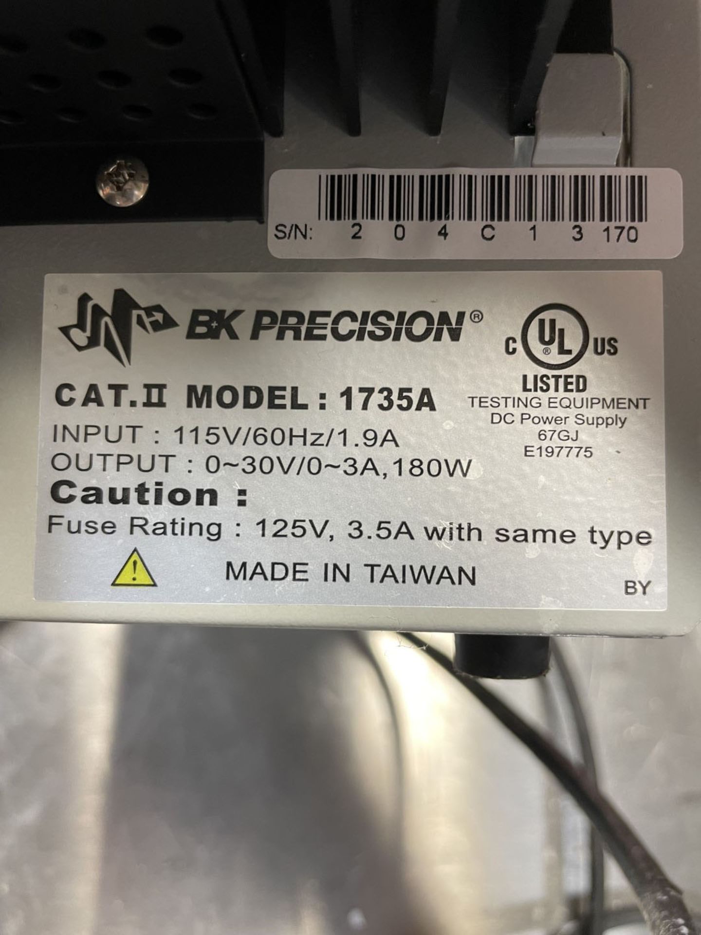 BK Precision DC Power Supply, Model 1735A - Image 2 of 2