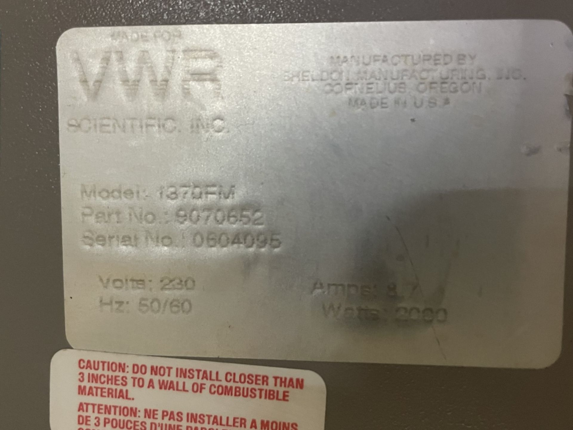 VWR Oven, Model 1370FM - Image 2 of 5