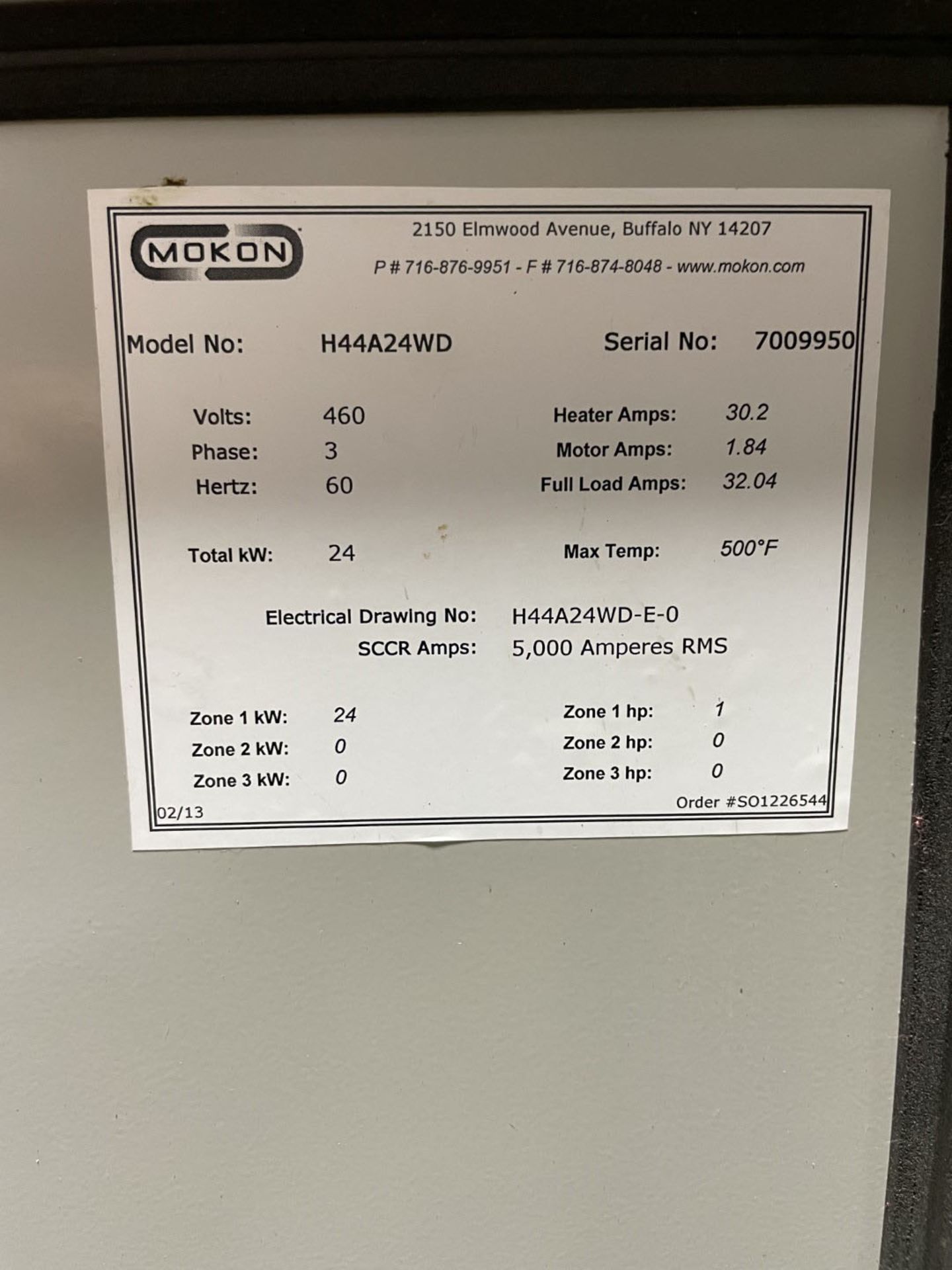 24 KW Mokon Oil Heater, Model H44A24WD - Image 2 of 3