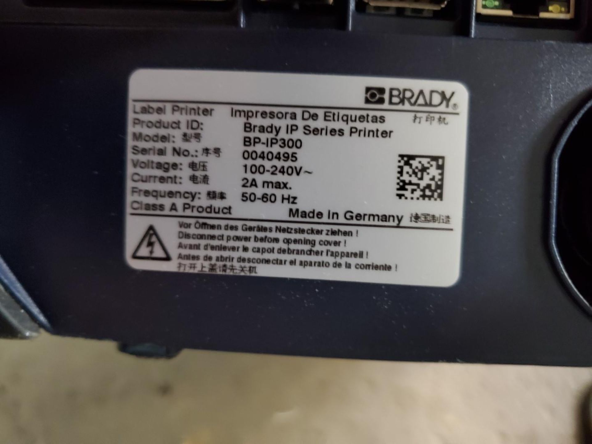 Brady Label Printer, IP series, model PB-IP300, 120 volt - Image 4 of 4