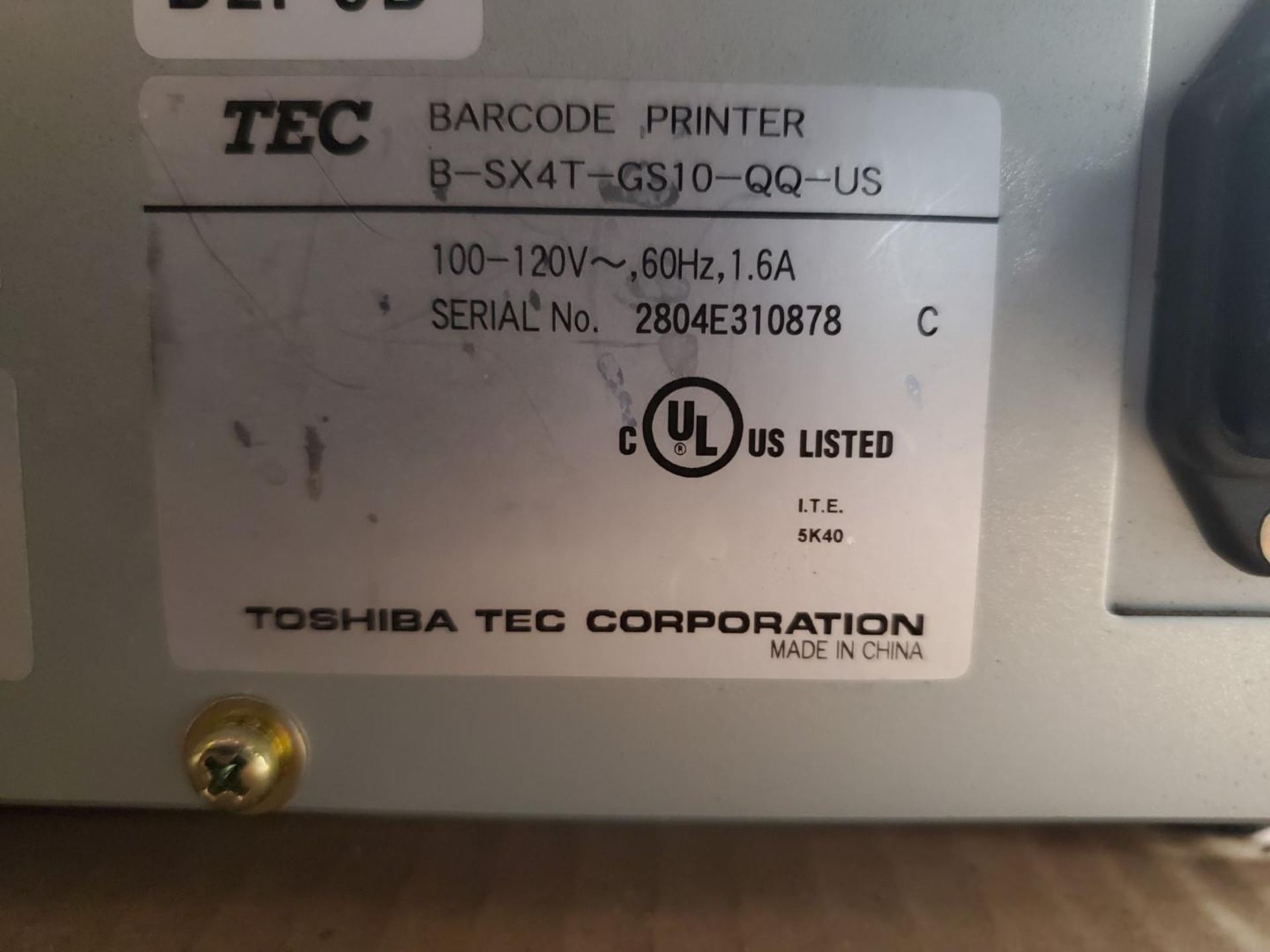TEC SATO Barcode Printer, model B-SX4T-GS10-QQ-US - Image 2 of 4