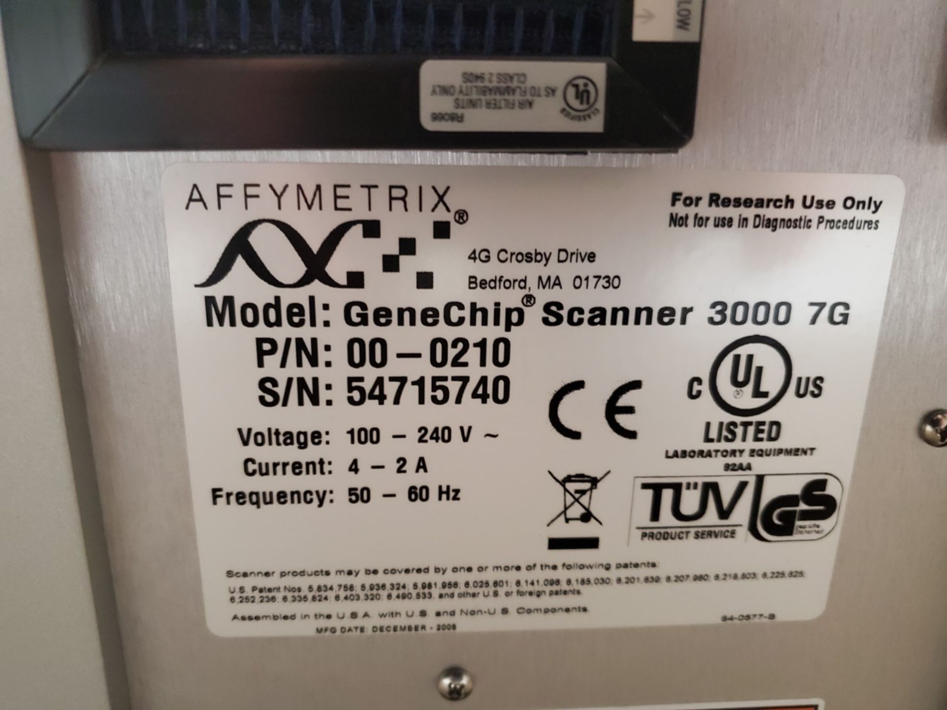 Affymetrix Autoloader and GeneChip Scanner, model 3000 7G - Image 3 of 4