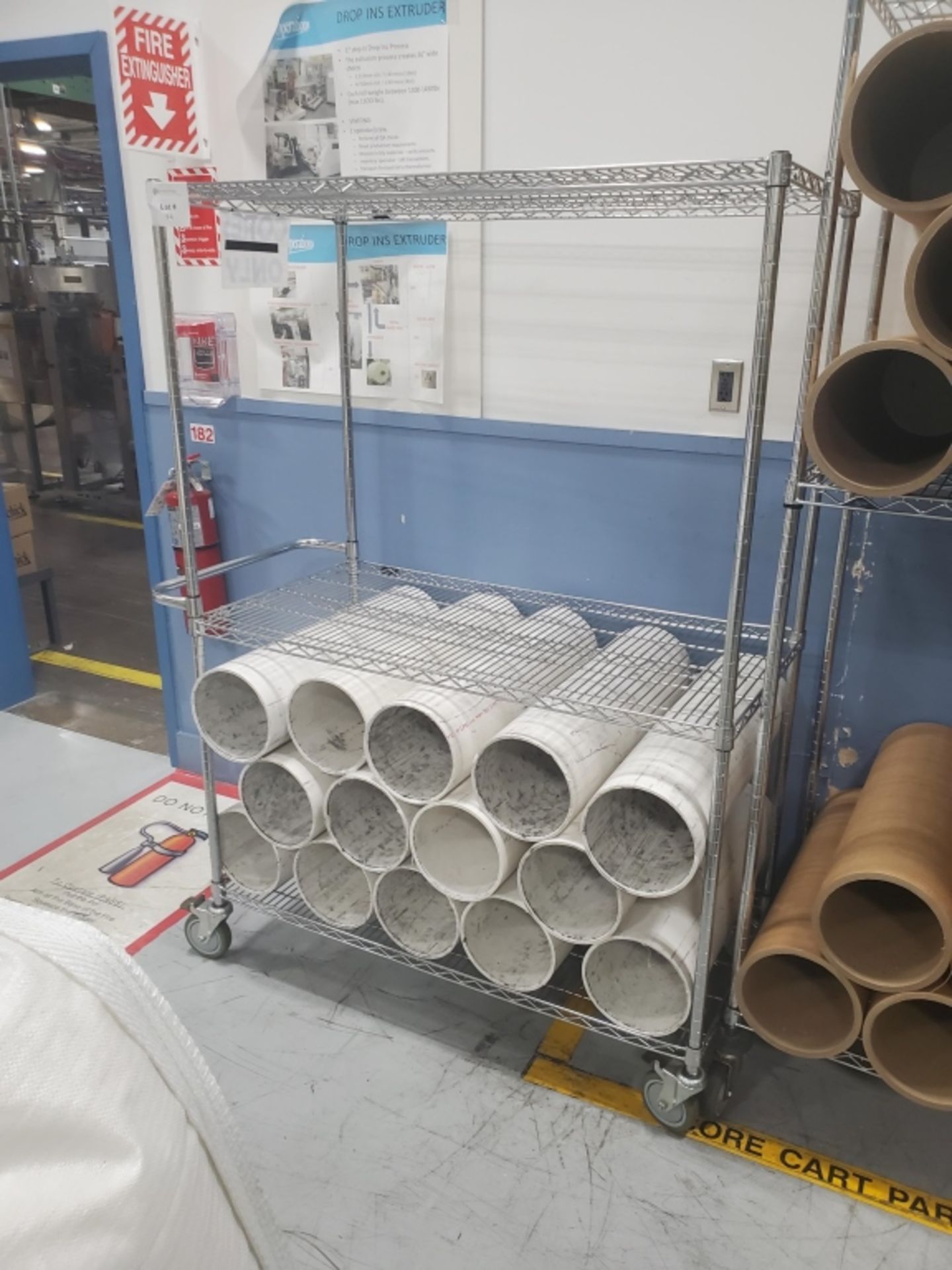 (2) Metro 3-Tier Cartered Wire Racks With PVC and Cardboard Cores - Image 3 of 3