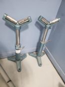 (2) Heavy Duty Adjustable Height ""V"" Style Deadman Stands