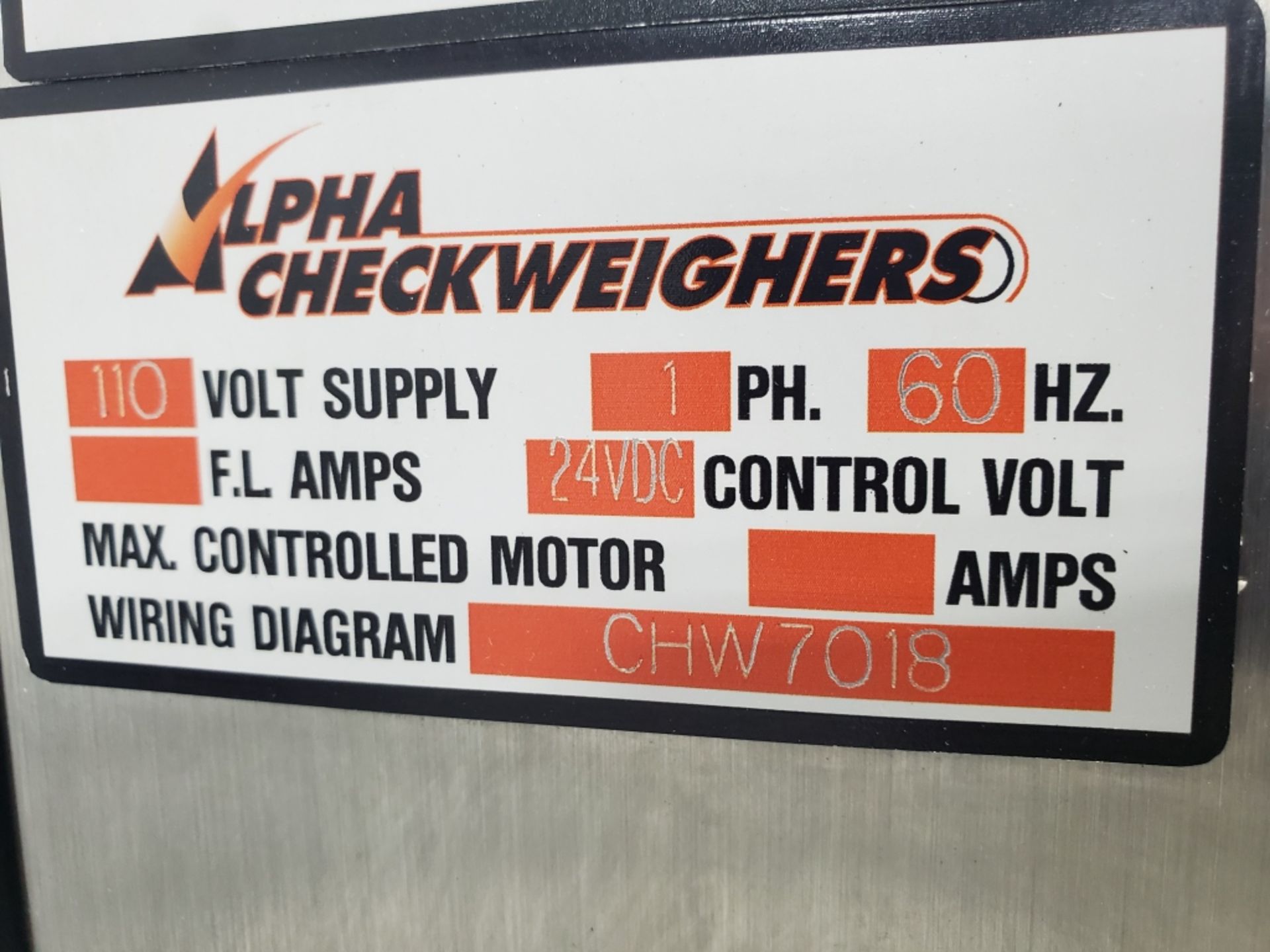 All-Fill Alpha CheckWeighers Model CW-10 Check Weigher sn 195169 - Image 3 of 4