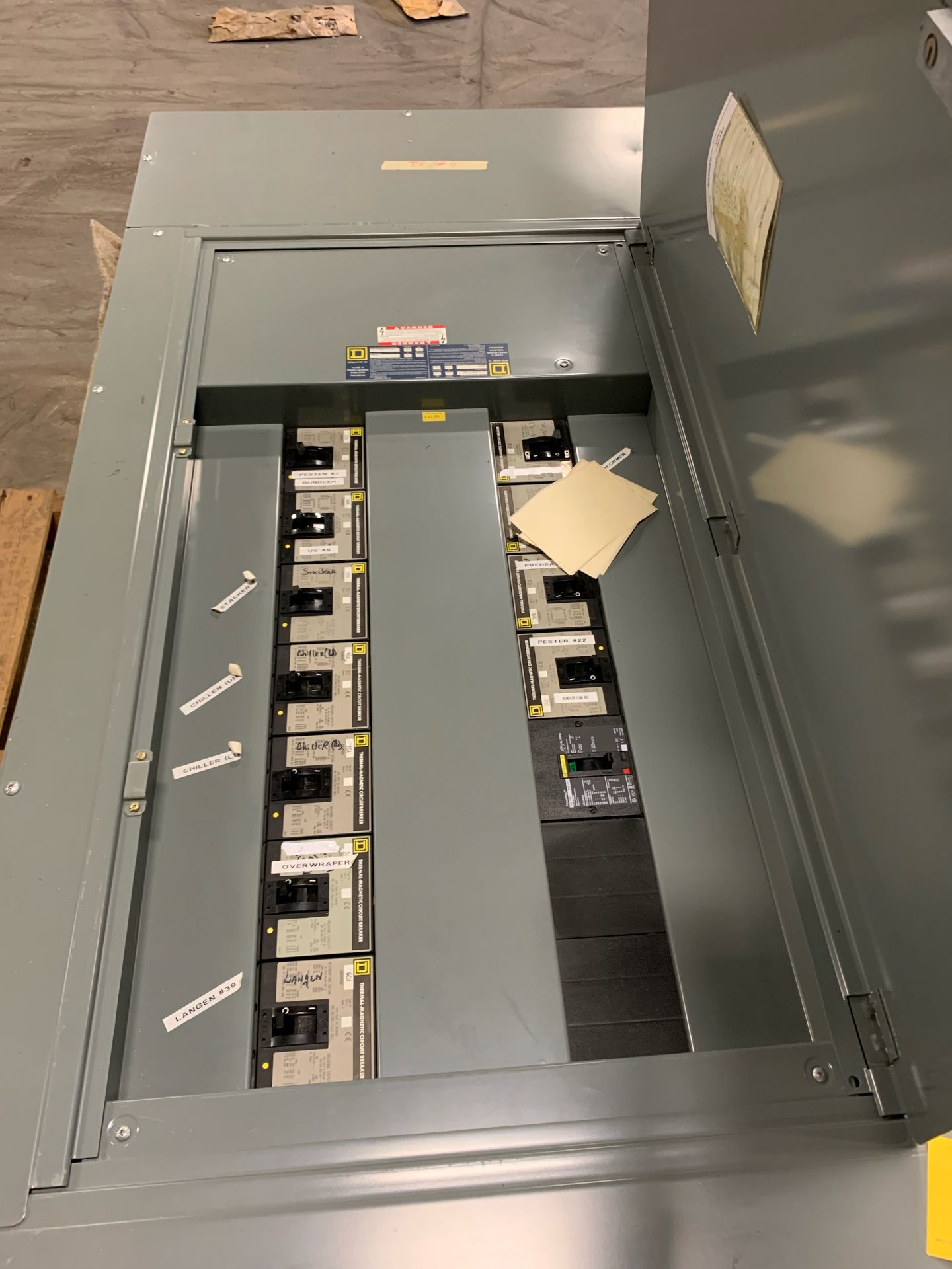 (2) Square-D 480V Breaker Boxes w/1 Illig Main Motor Base