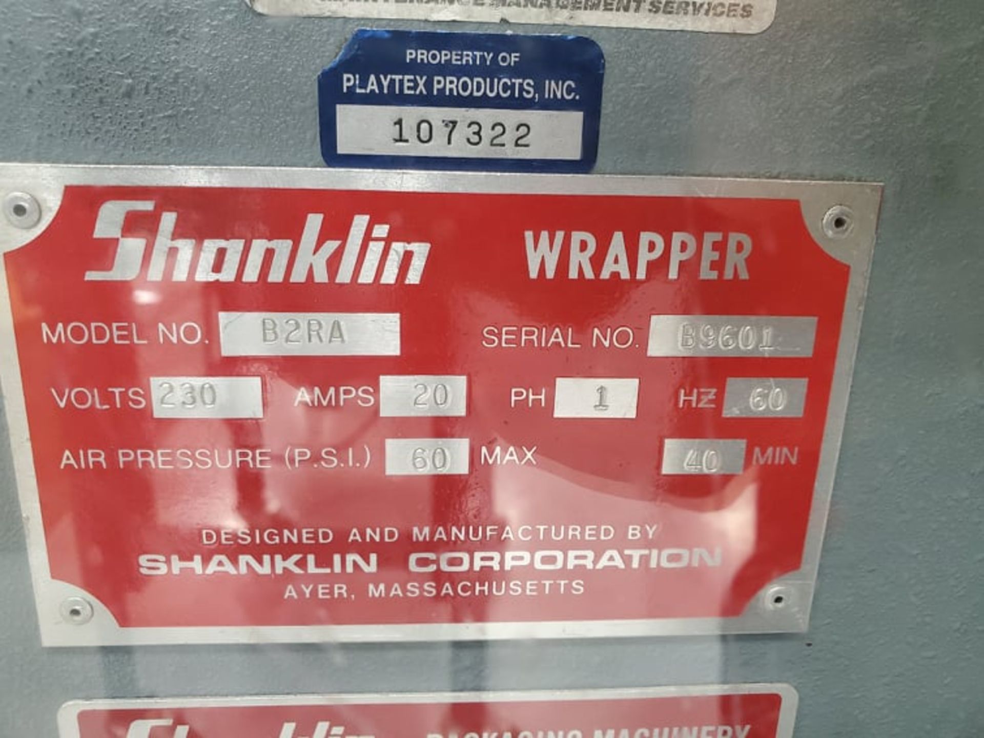 Shanklin Model B2RA 36"W x 16"H Wrapper 230V, 1ph, 60Hz, sn B9601 - Image 4 of 4