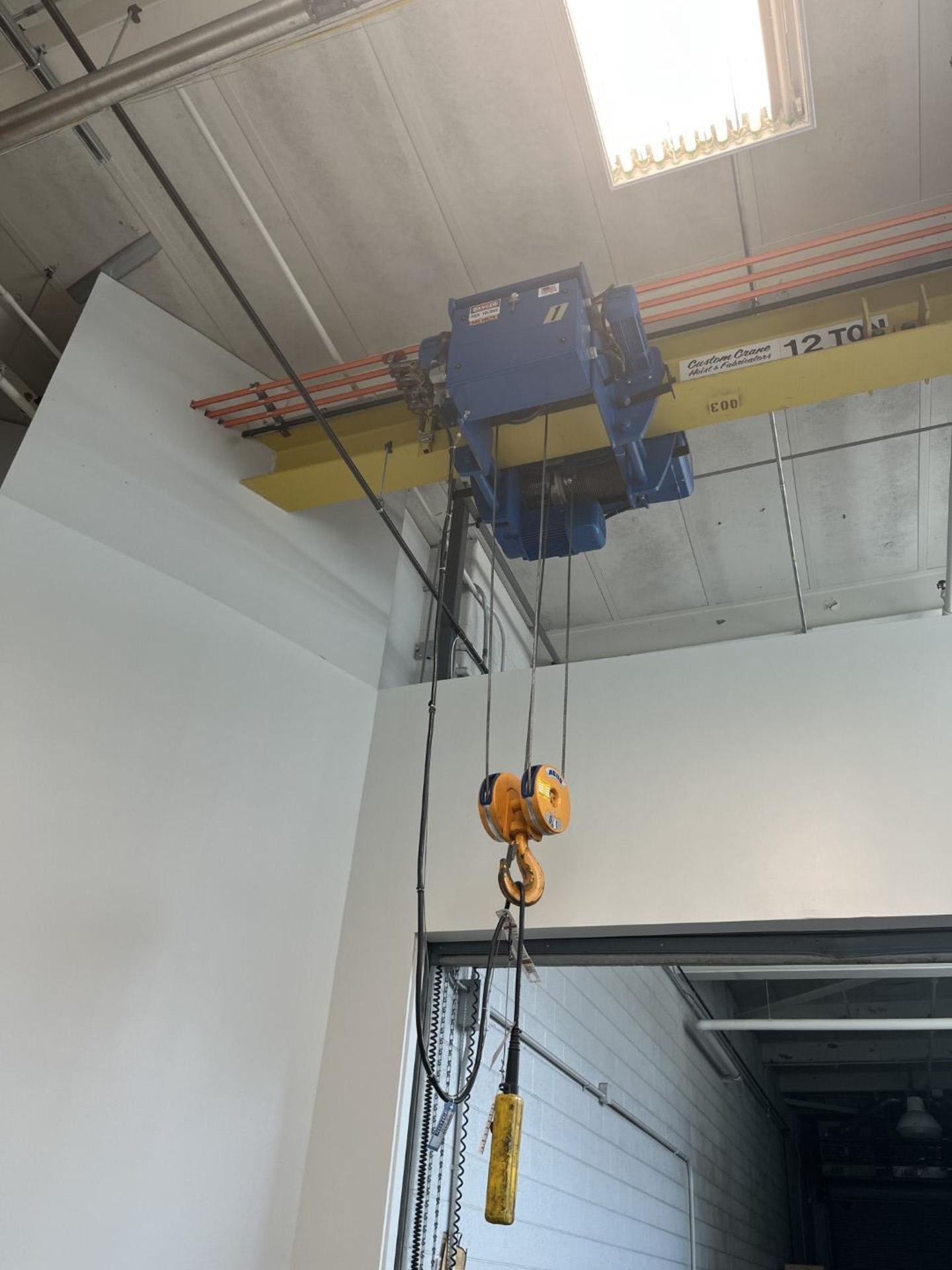 12-Ton Capacity Overhead Crane w/ 2- Electric Hoists - Image 3 of 4