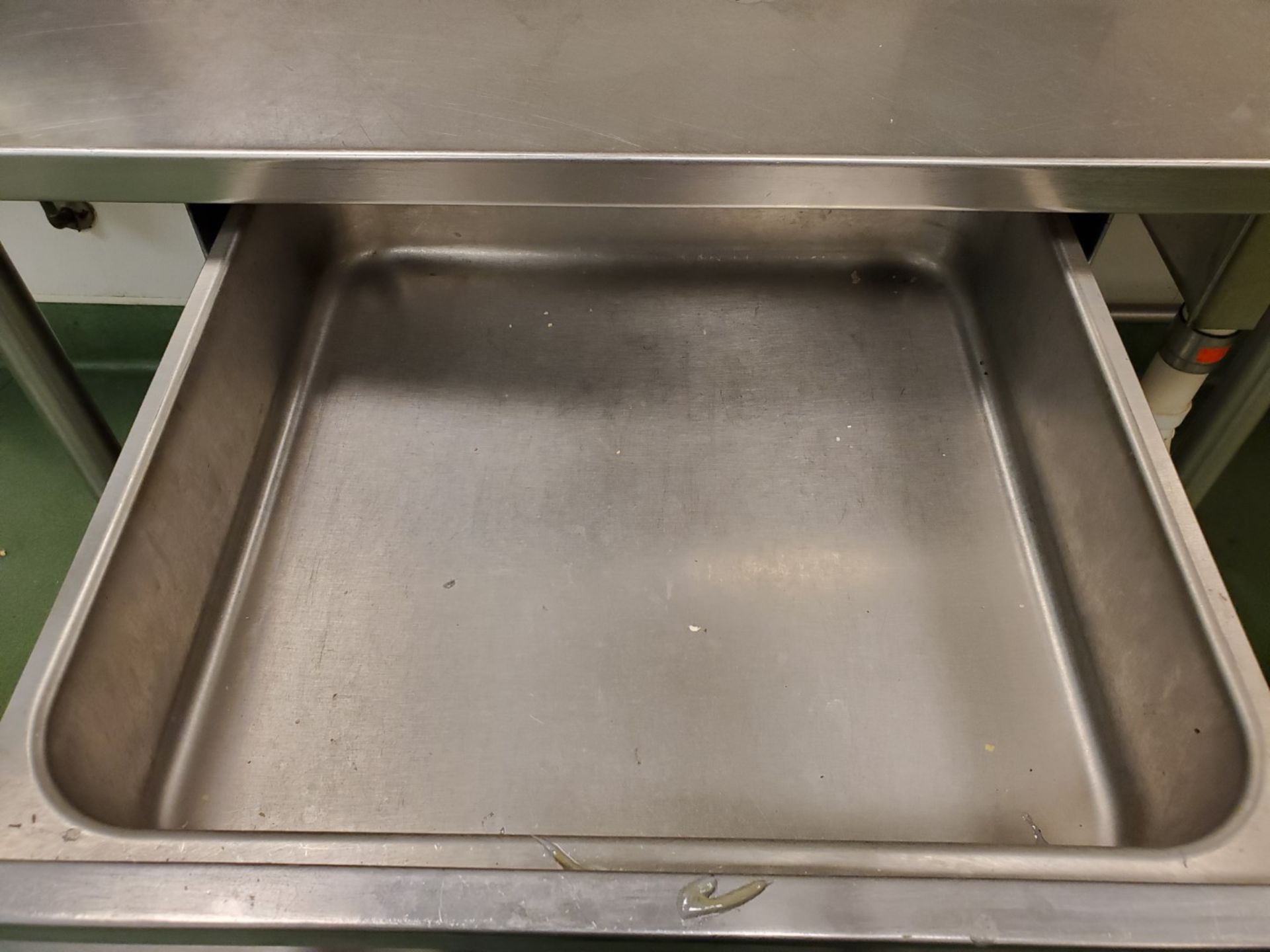 Stainless Steel counter and sink, 96" long x 28" wide x 36" high, with 15" x 18" sink - Image 3 of 3