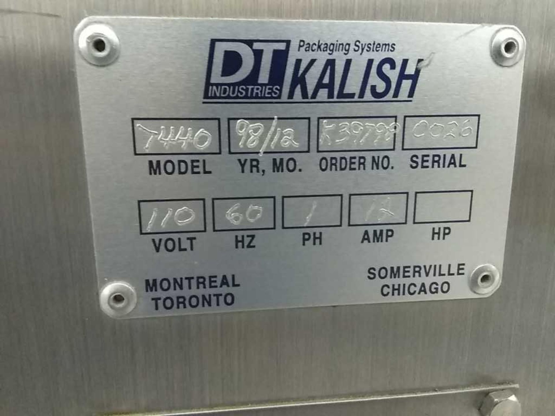 DT Industries Kalish Packaging Systems Model 7440 Bottle Unscrambler - Image 9 of 9