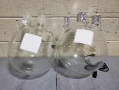 (2) 22 Liter chemglass spherical flask