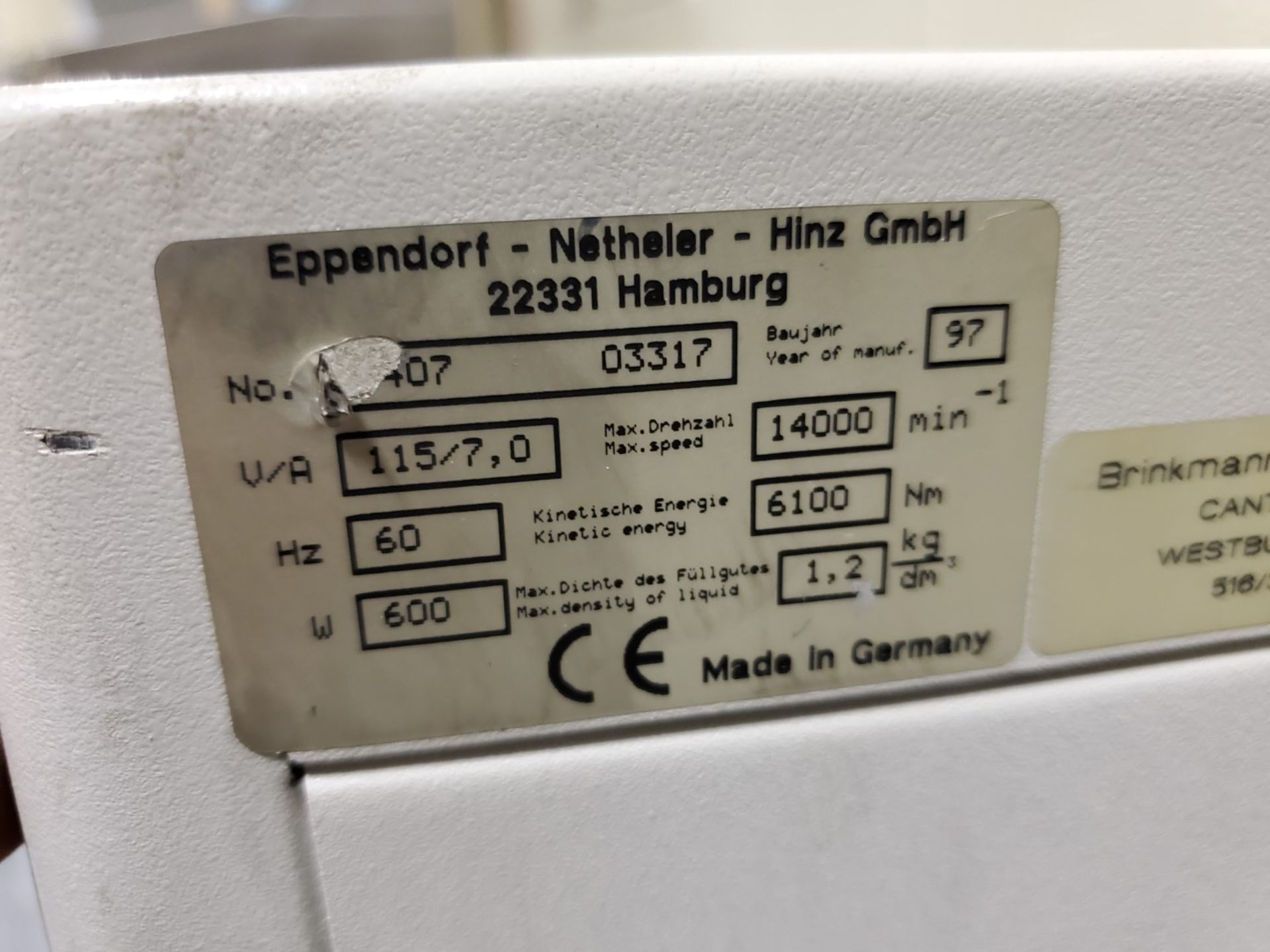 Eppendorf Refridgerated Centrifuge Model 5417R - Image 3 of 4