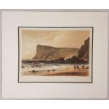 Large coloured lithograph of “Fairhead, Co. Antrim” by Newman & co. C. 1860. Mounted. C. 1860.