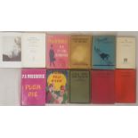 Nine P. G. Woodehouse Books (6 1st Editions) and A Memoir of Jane Austin (Folio)