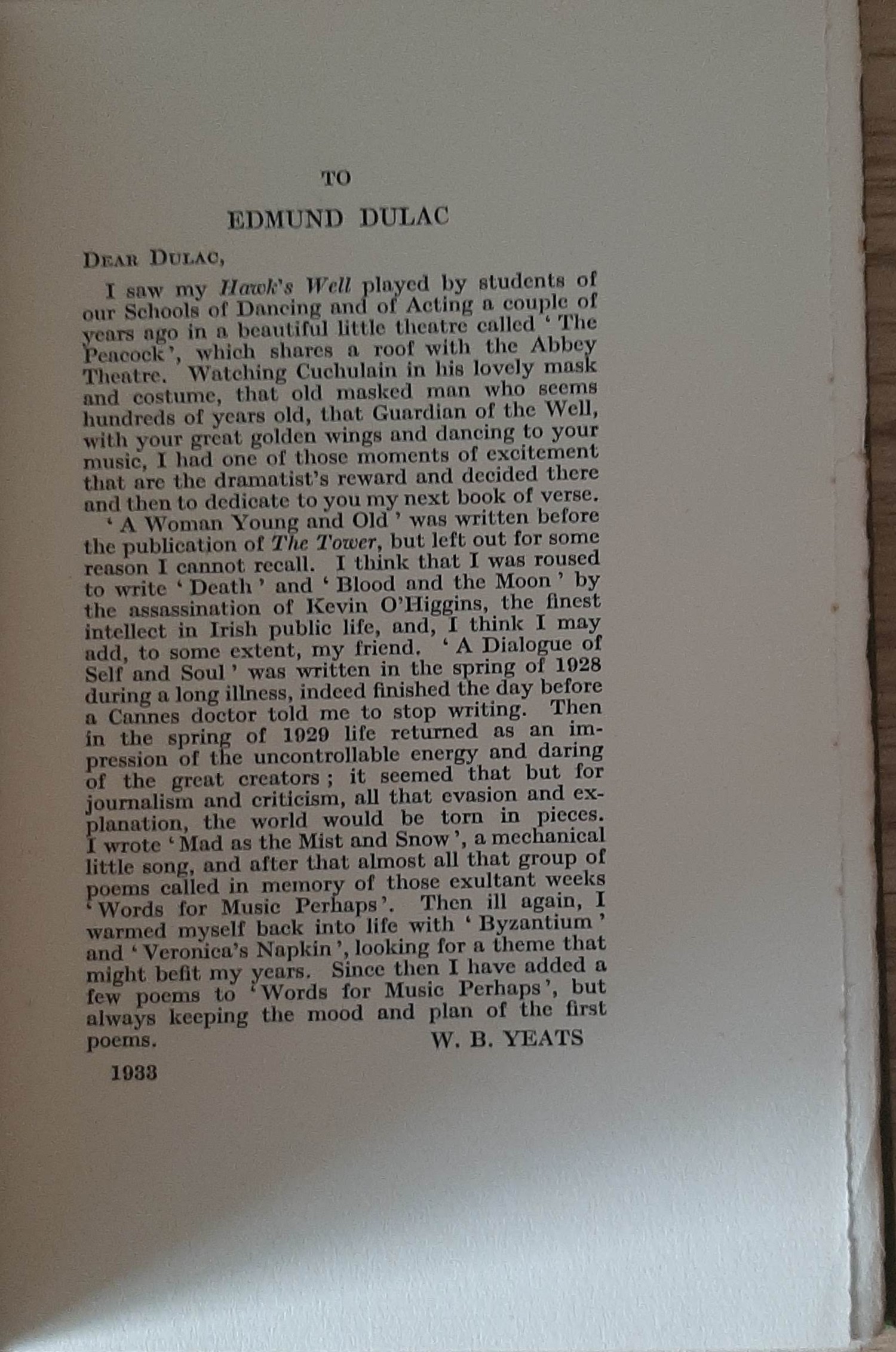 W.B. Yeats – The Winding Stairs and Other Poems (1933, 1st ed, 2nd impression). Intricate blind- - Image 3 of 4