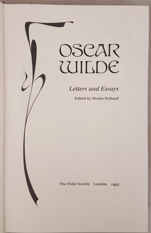 Wilde, Oscar. Stories; Plays and Poems; Letters and Essays. Edited and introduced by Merlin Holland. - Image 2 of 5