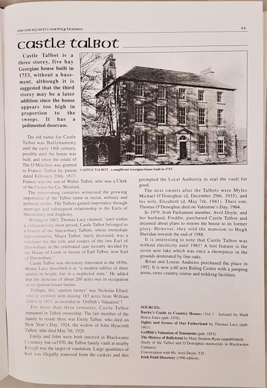 Walsh, Dan. 100 Wexford Country Houses. An illustrated history. Preface by Brian Keogh. Wexford: - Image 4 of 5