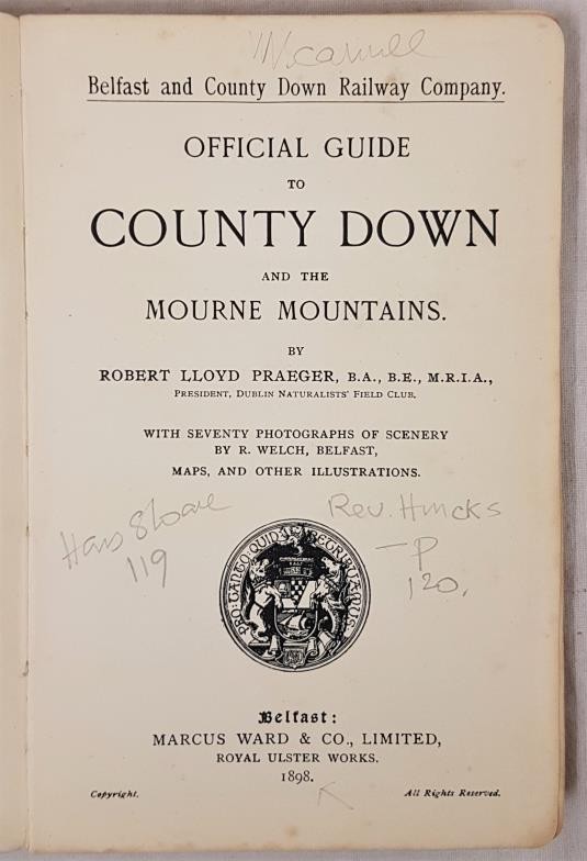 PRAEGER, Robert Lloyd. Belfast and County Down Railway Company. Official Guide to County Down and - Image 2 of 5