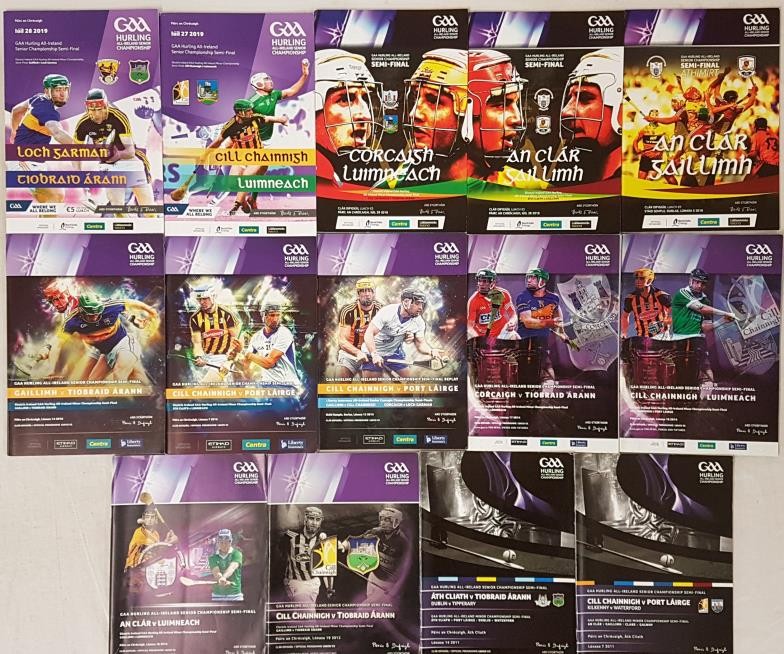 All Ireland Senior Hurling Semi Final Programmes - 2011-2019 (14)