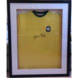 Pele ? signed Brazil jersey. Brazil?s 3 time World Cup Winner and regarded as the greatest player