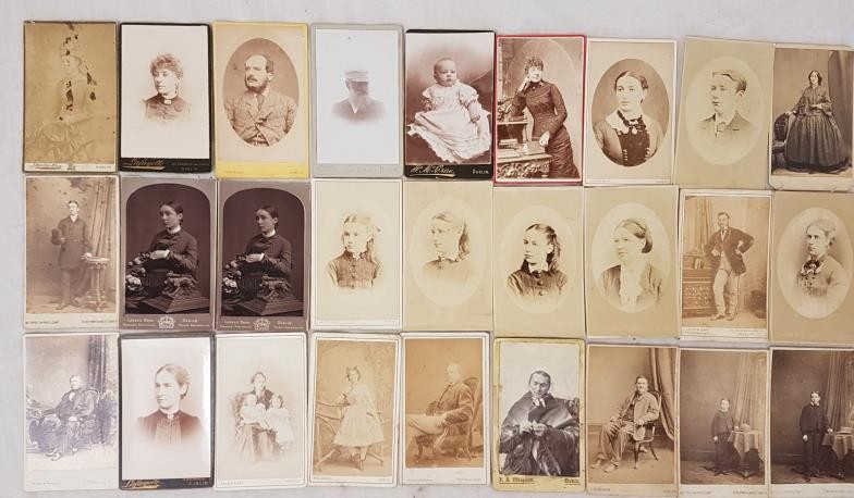 Fine collection of 27 19th century photographic Carte-de-Visite style cardboard photographs of