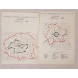 Municipal Boundary Maps 1880. (1) Town of Mountmellick and (2) Town of Maryborough. Both coloured in