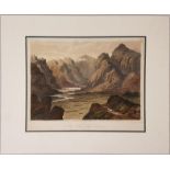 Large original coloured lithograph of “The Black Valley, Killarney” by Newman & Co. C. 1860.
