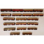 Collection of 19 Hornby Carriages to include L.N.E.R.; Restaurant Car, Guard etc.
