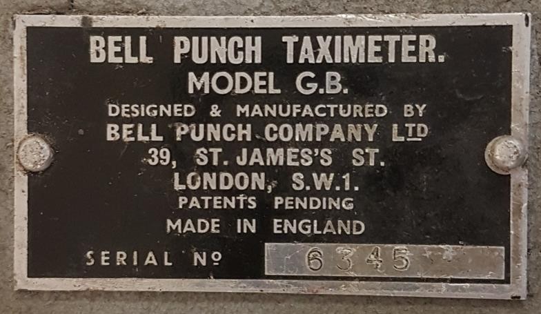 Bell Punch Taximeter, Model GB - Image 2 of 2