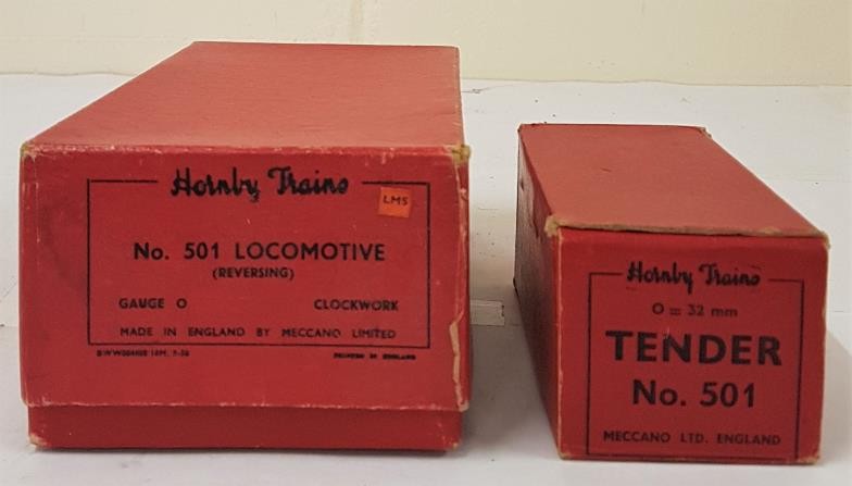 Hornby "0" Gauge No.501 Locomotive (reversing) and No.501 Tender - both boxed - Image 2 of 2