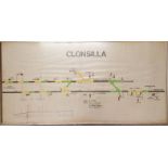 Two Signal Box Track Diagrams (Clonsilla) (1 framed, 1 unframed)