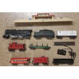 Lionel Lines Model Railway Locomotives, Carriages and Track along with a Hornby Wooden Model Railway