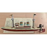 Payá Tin Plate Model Boat in original box - Ref 629 and a Box of Various Children's Toys