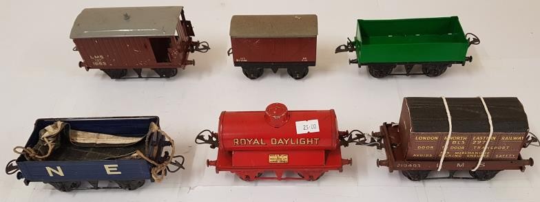 Collection of Six Hornby Wagons including NE, Royal Daylight and LNER, Door To Door Transport