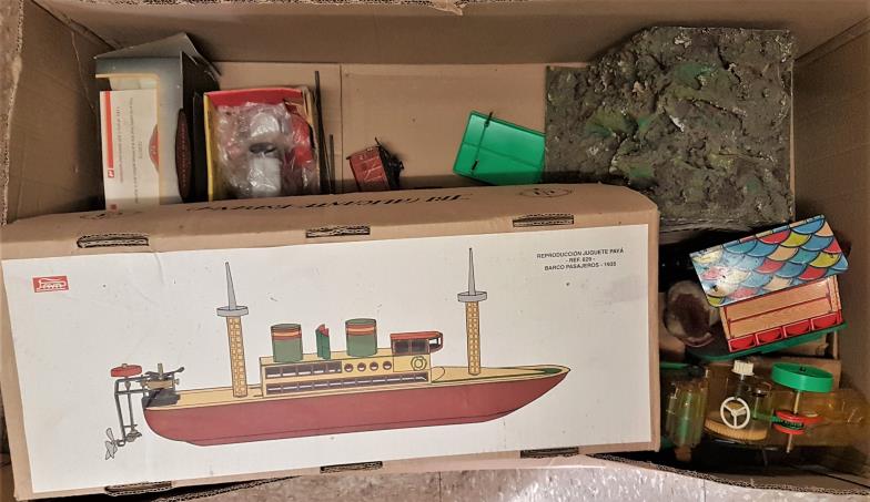 Payá Tin Plate Model Boat in original box - Ref 629 and a Box of Various Children's Toys - Image 2 of 2