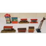 Collection of 7 Hornby Railway Station Houses and Signal (8)