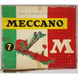Meccano Set: Double Set No. 7 with full Instruction Book. Wired into Original Box. c.1963