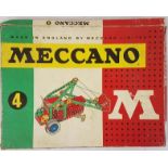 Meccano No. 4 with Instruction Book.  c.1963. Wired in to original box
