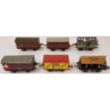 Collection of Six Hornby Wagons including Ambulance Coach, Fyffes Blue Label Brand Bananas, Sir