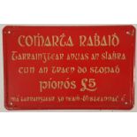 Tin Plaque - Comarta Robaid Tarrainstear anuas an slabra cun an traen do stopad pionos £5.00