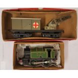 Hornby "0" Gauge No.40 Tank Locomotive (reversing) and a Breakdown Van and Crane - all boxed