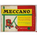 Meccano: Outfit No. 5 with Instruction Book. c.1963. Wired in to original box