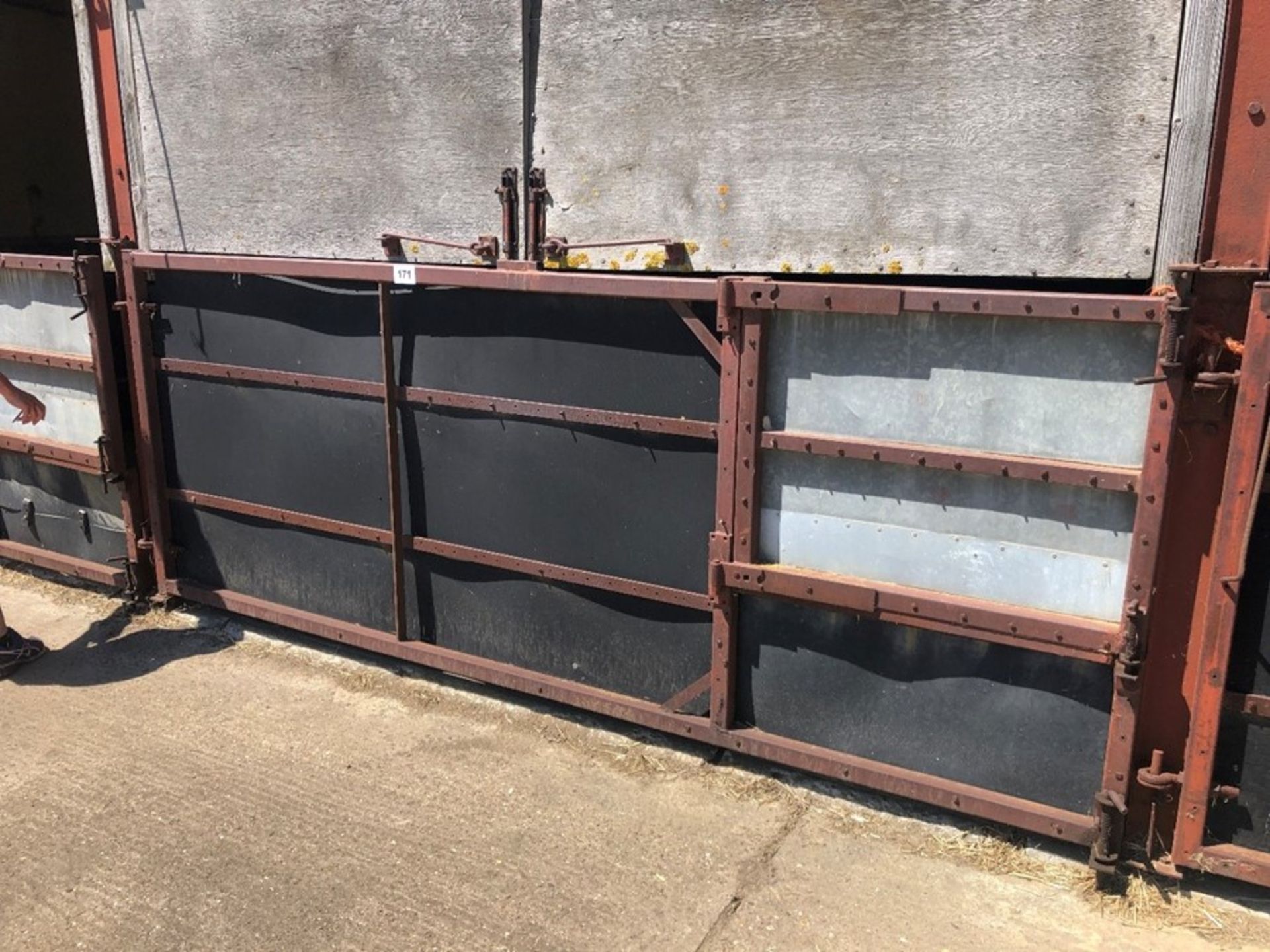 Approx 10ft box section livestock gate (sold in situ, buyer to dismantle)