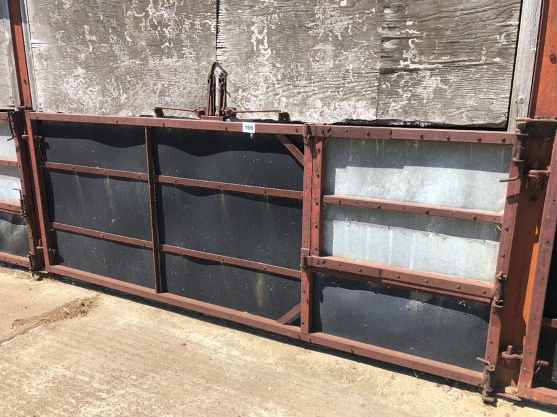 Approx 10ft box section livestock gate (sold in situ, buyer to dismantle)