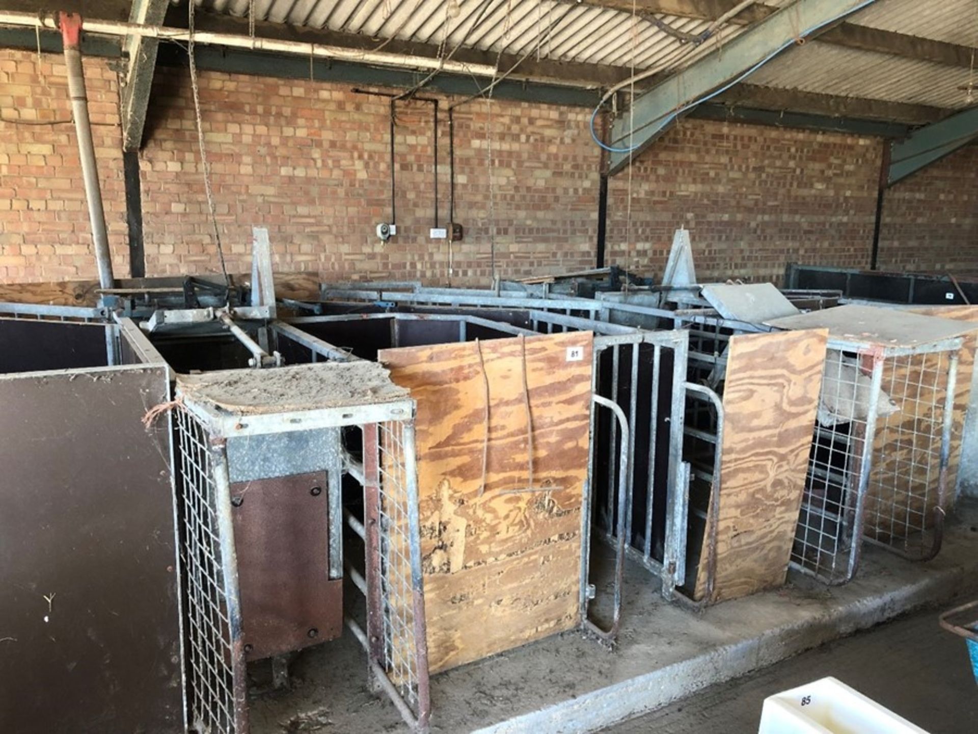 Twin bay Quality Equipment galvanised automatic sow feeders (sold in situ, buyer to dismantle)